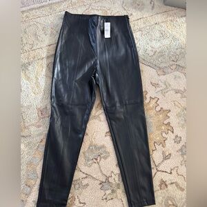 Ann Taylor seamed side zip faux leather pants